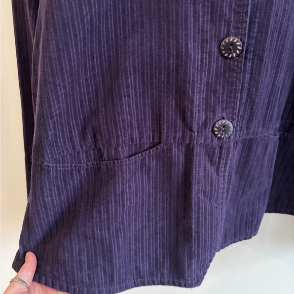 Flax Purple Pinstripe Micro Corduroy Jacket Size Small 100% Cotton Artsy Office - Picture 4 of 16